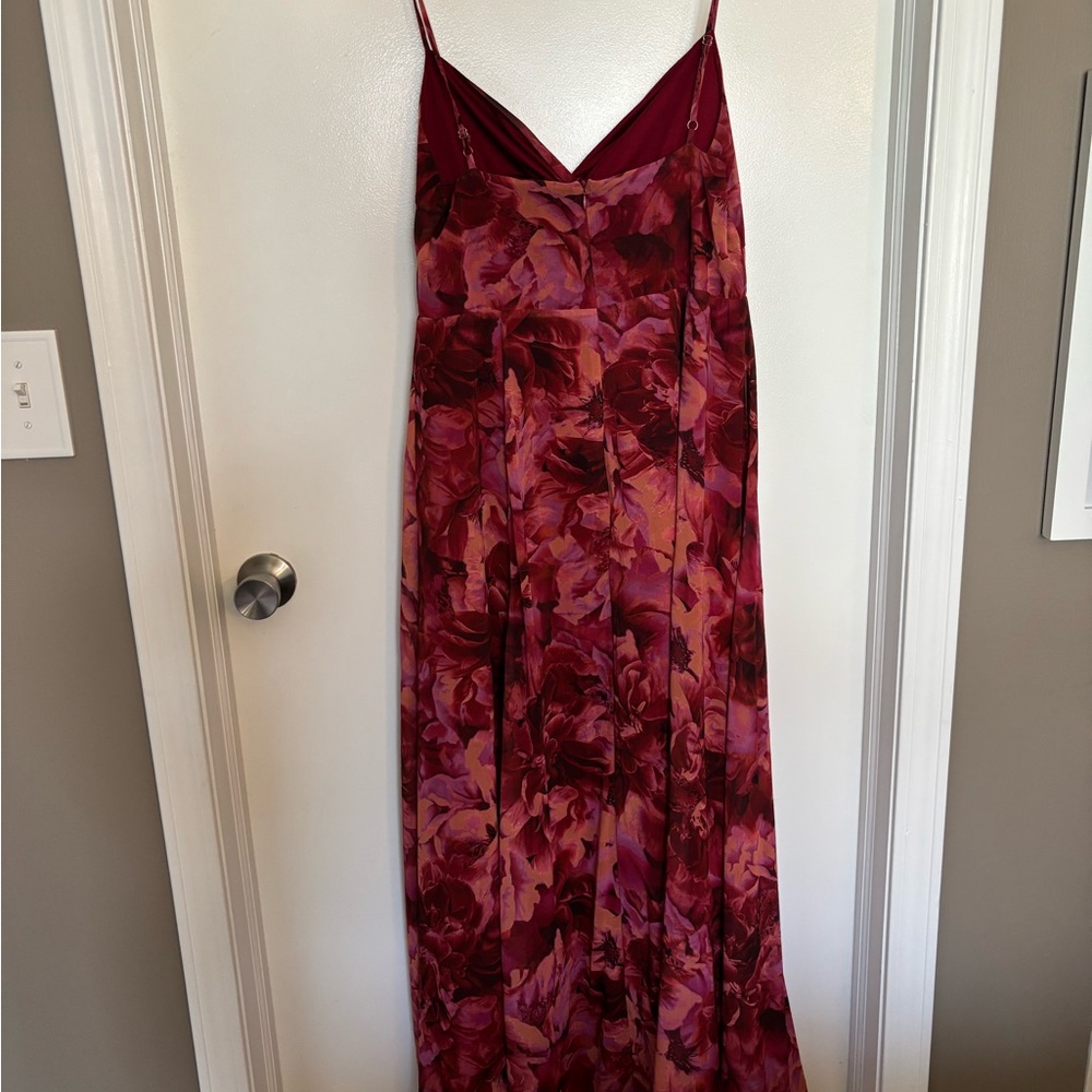 Lulu's Floral Maxi Slip Dress in Berry and Mauve - Picture 6 of 6